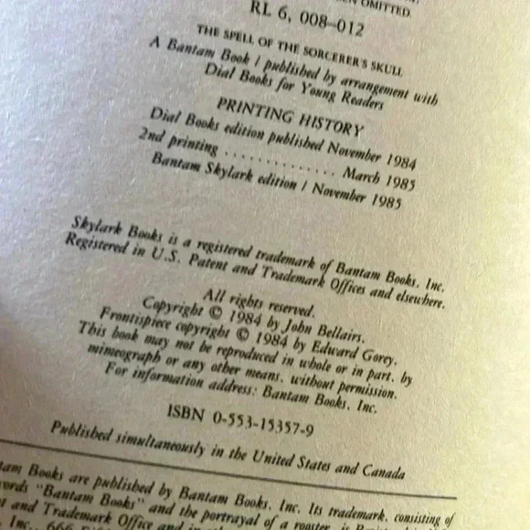Vintage The Spell of the Sorcerer’s Skull by John Bellairs Paperback Book 1984 - Picture 7 of 7